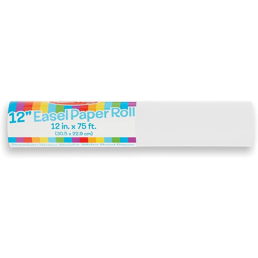 Melissa & Doug 12" x 75 ft Easel Paper Roll, Tabletop Paper Roll - White
